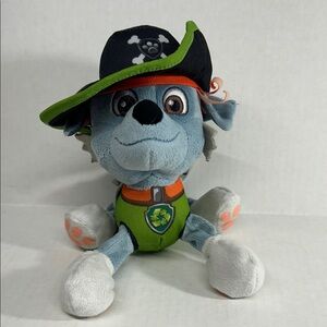 Paw Patrol Rocky Plush with Pirate Hat — Green, Light Blue, Orange